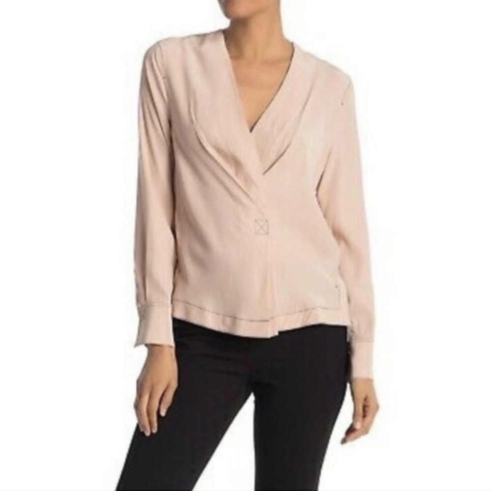 Rag And Bone Shields Silk Drape Front Blouse - image 1